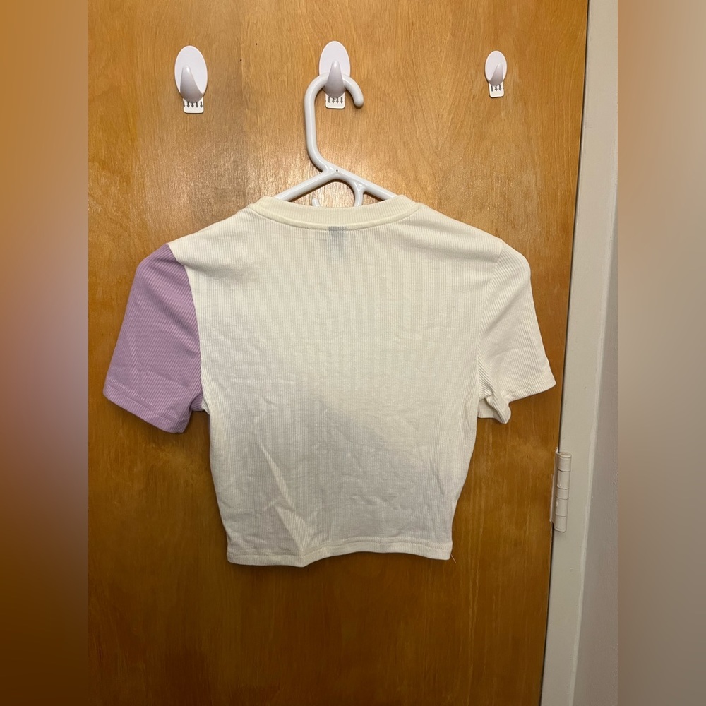 Shein X Purple and White Crop Top - Picture 2 of 3